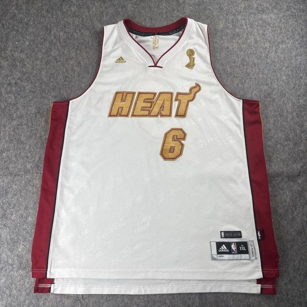 Rare Adidas Lebron James Miami Heat 2013 NBA Finals Championship Jersey Mens XXL